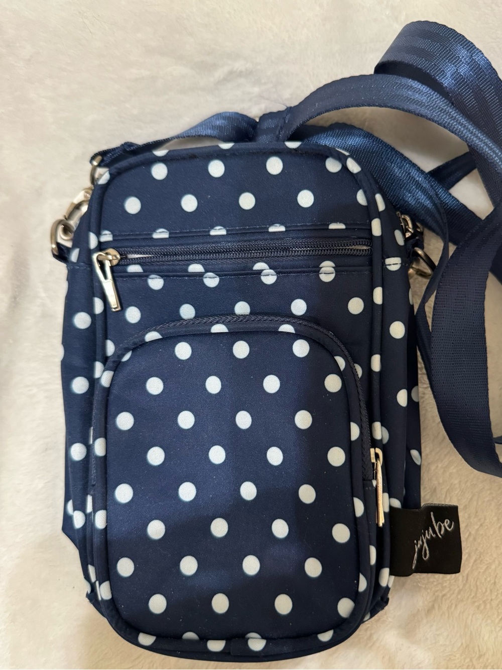 Navy Polka Dot Crossbody Bag